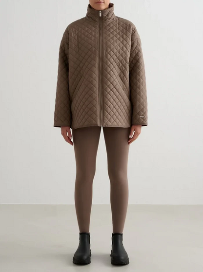 Oversized Quilted Jacket in Nougat