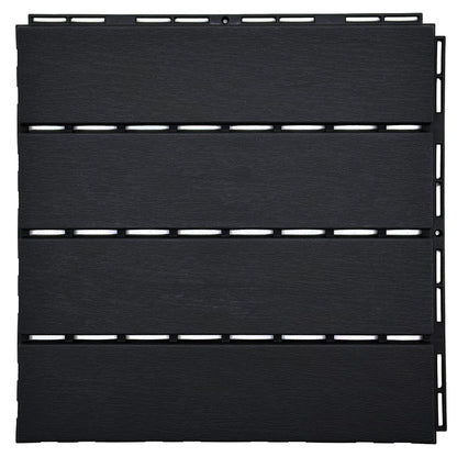 Pack of 12 Polydeck PVC Decking Tiles - Black