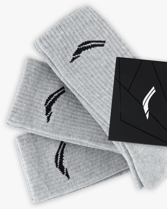 Pack of 3 - Performance Crew Socks - Grey
