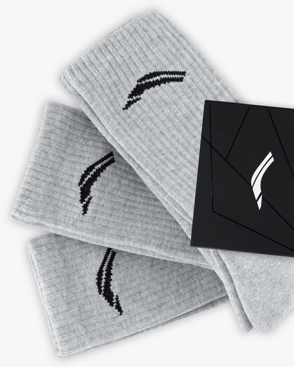 Pack of 3 - Performance Crew Socks - Grey