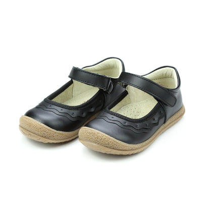 Toddler Girl's Black School Mary Jane - Paige Ruffle Mary Jane - L'Amour Shoes