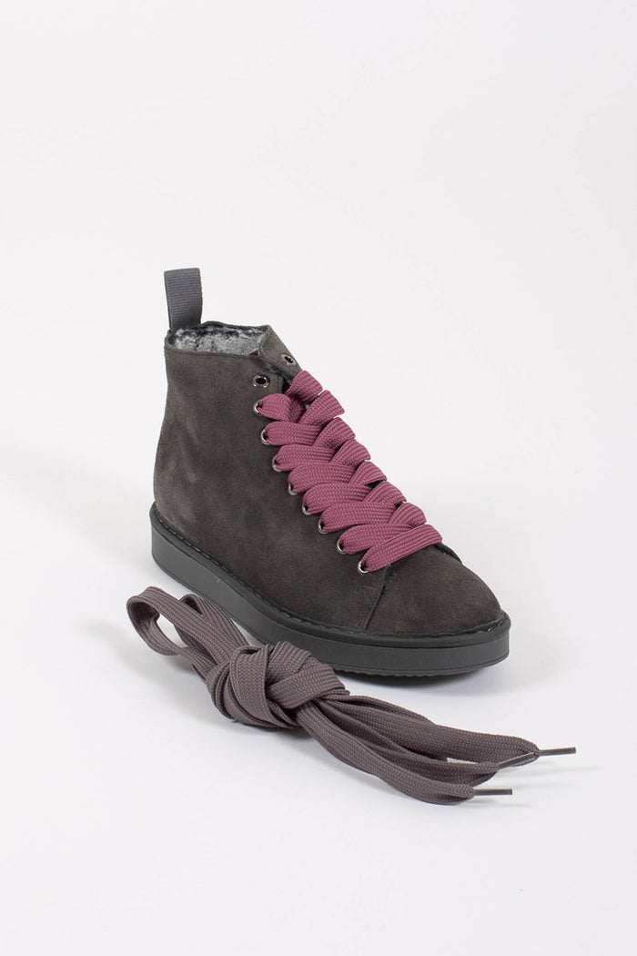 Panchic Ankle Boot Suede Faux Fur Marrone Donna