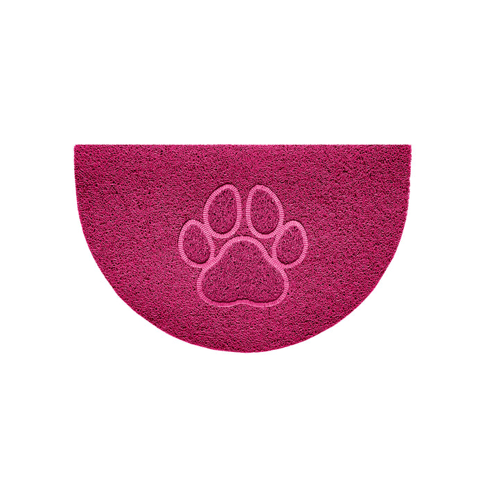 Paw Embossed Halfmoon Indoor/Sheltered Outdoor Spaghetti Doormat