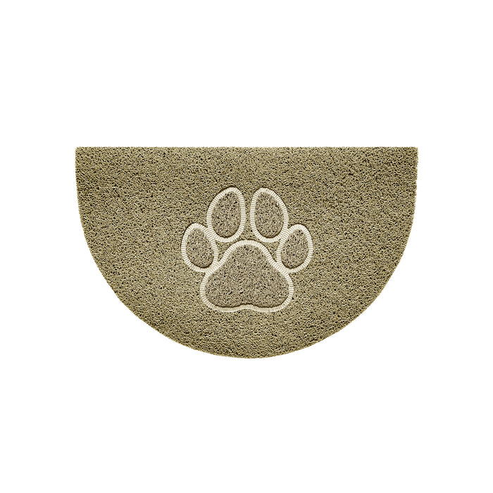 Paw Embossed Halfmoon Indoor/Sheltered Outdoor Spaghetti Doormat