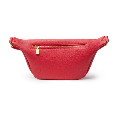 Red Pebble Fanny Pack Bundle with gold zipper and adjustable strap, stylish and functional accessory.