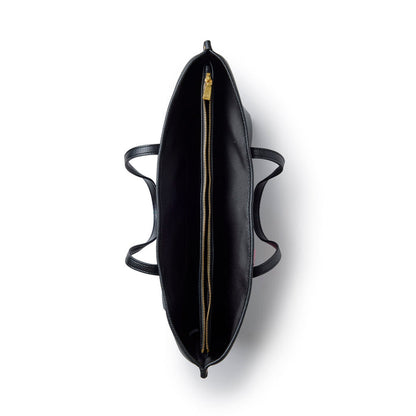 Black Pebble Sleek Tote with a spacious interior and zippered compartment, designed for stylish organization.