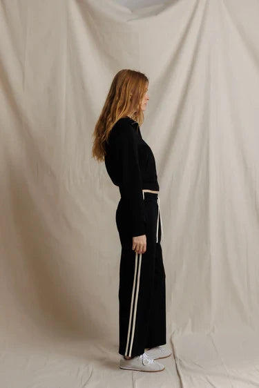 Perfect White Tee - Claud Pureform Track Pant in True Black
