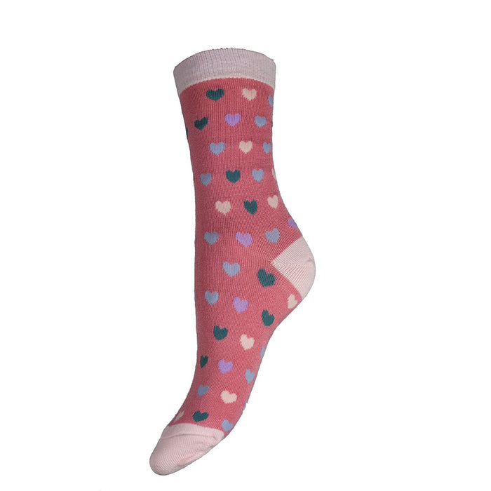 Pink Hearts Bamboo Socks