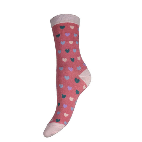 Pink Hearts Bamboo Socks