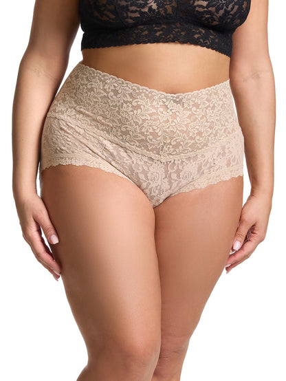 Chai Signature Lace Plus Retro Boyshort - Front On-Model View | Hanky Panky