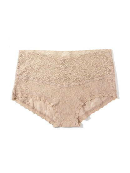 Chai Signature Lace Plus Retro Boyshort - Flat Lay Front Detail | Hanky Panky