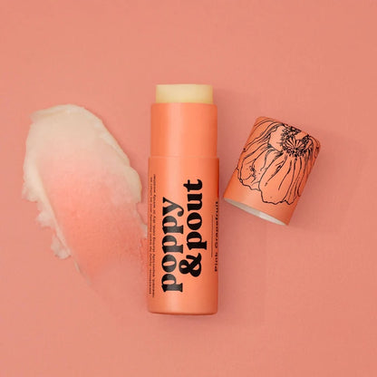 Poppy & Pout Lip Balm- Pink Grapefruit