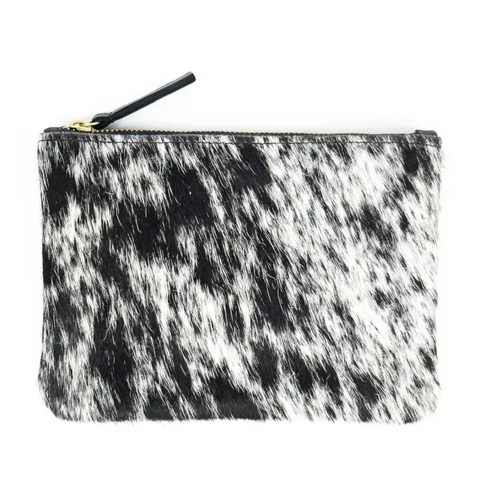 Primecut – Salt + Pepper Hair on Hide Zipper Pouch