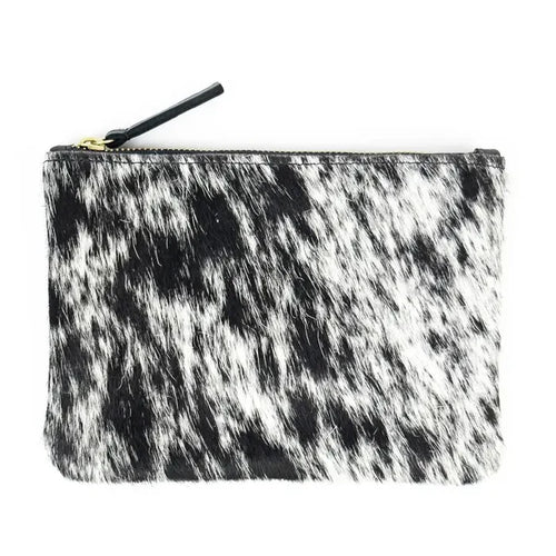 Primecut – Salt + Pepper Hair on Hide Zipper Pouch