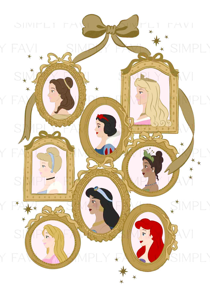 Princess Frame Big Bow PNG