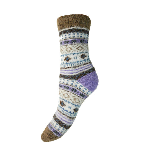 Purple and brown patterned Cosy socks