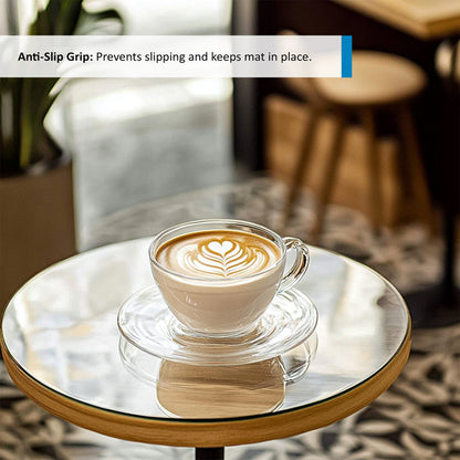 PVC Round Table Protector Mat - Transparent / Frosted