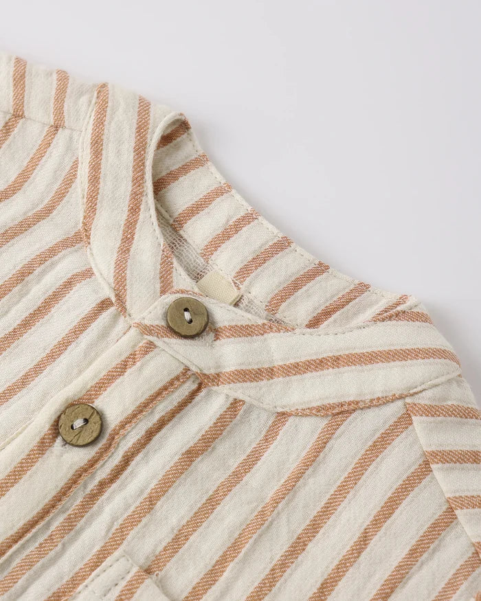 Quincy Mae – Jaxson Shirt in Vintage Stripe