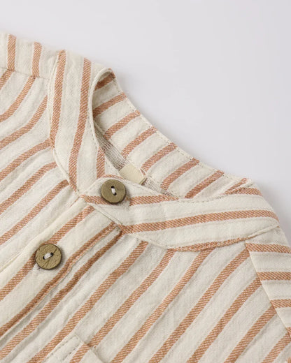 Quincy Mae – Jaxson Shirt in Vintage Stripe