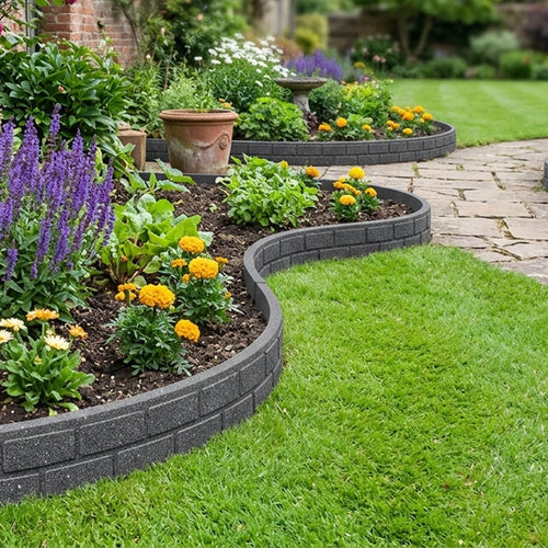 Recycled Rubber Lawn Edging Ultra Curve Bricks Border