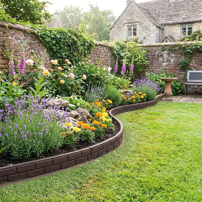 Recycled Rubber Lawn Edging Ultra Curve Bricks Border