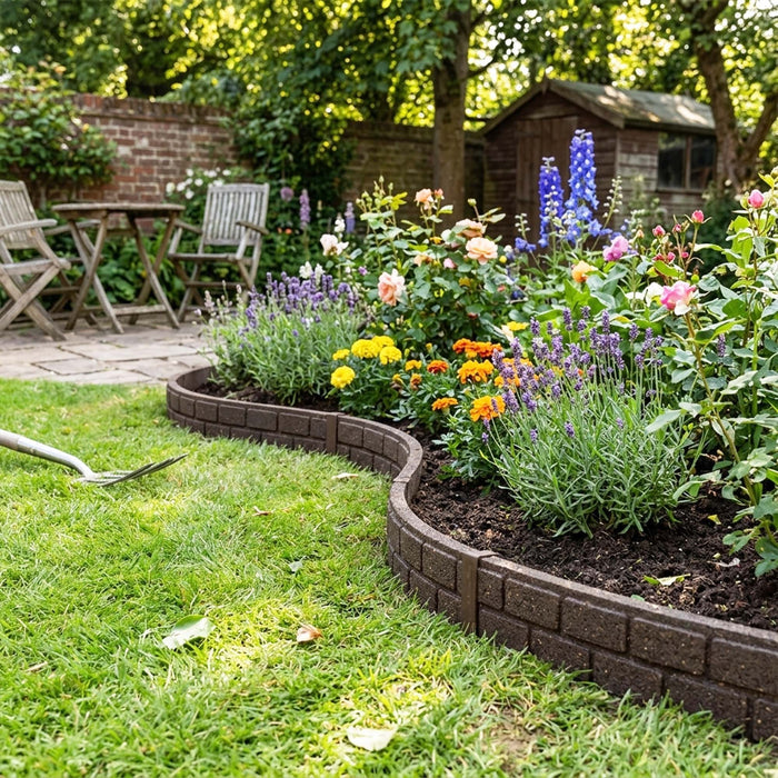Recycled Rubber Lawn Edging Ultra Curve Bricks Border