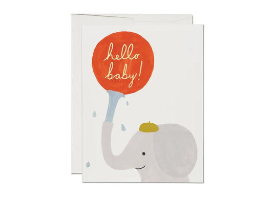 Red Cap Cards – Little Elephant Baby Greeting Card