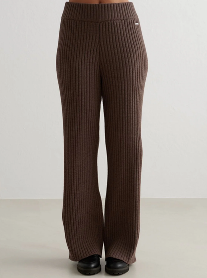 Rib Knit Pants in Macciato