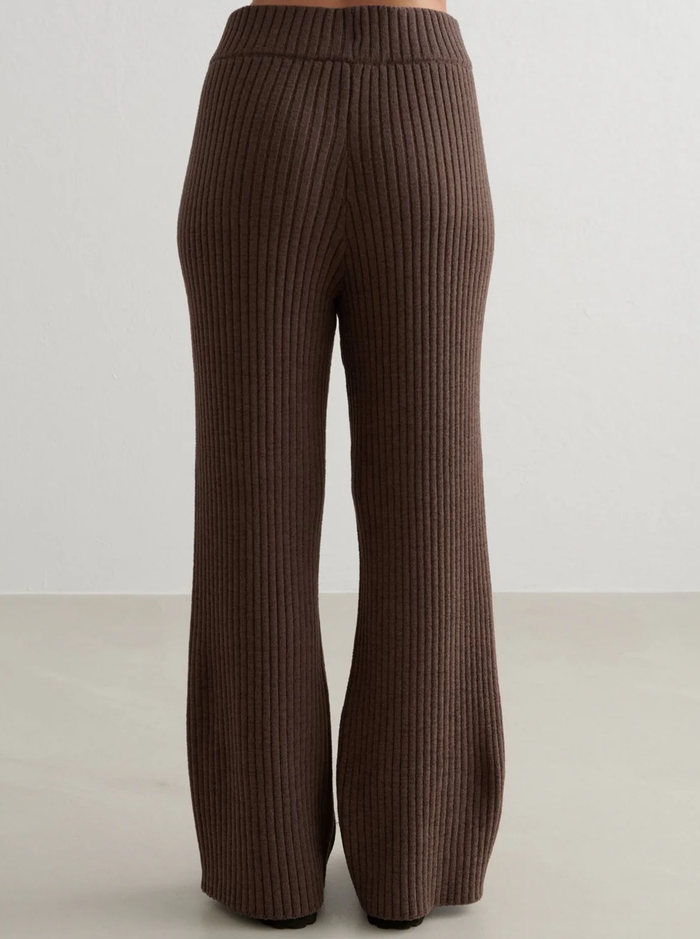 Rib Knit Pants in Macciato