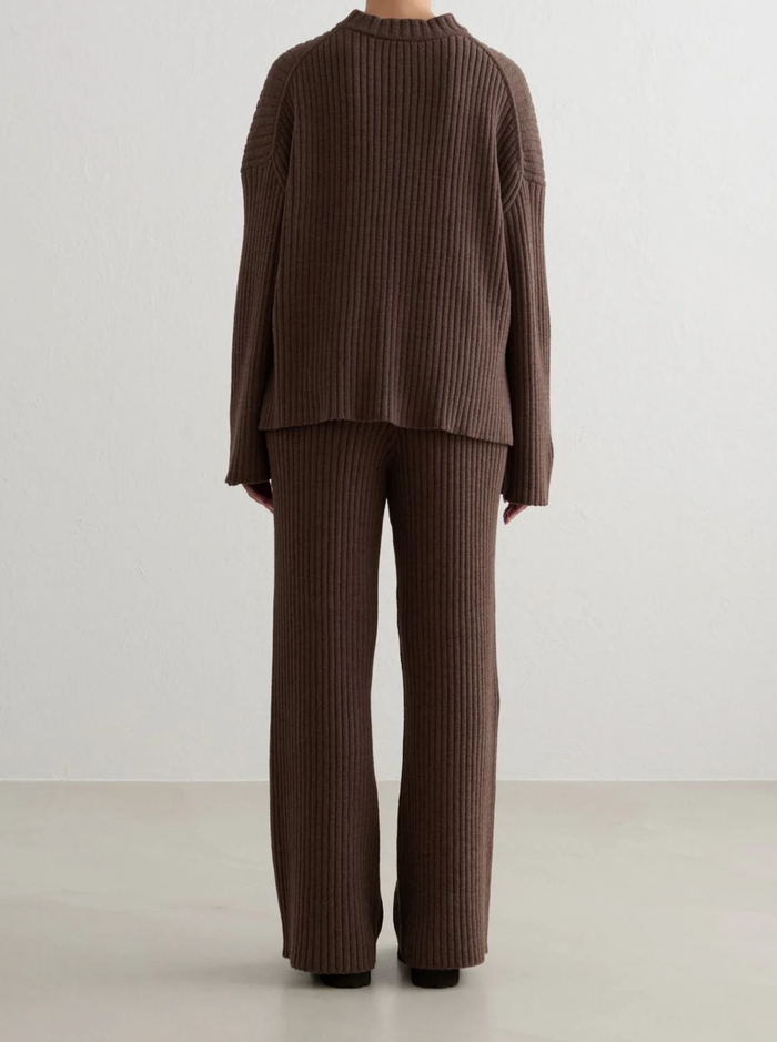 Rib Knit Pants in Macciato