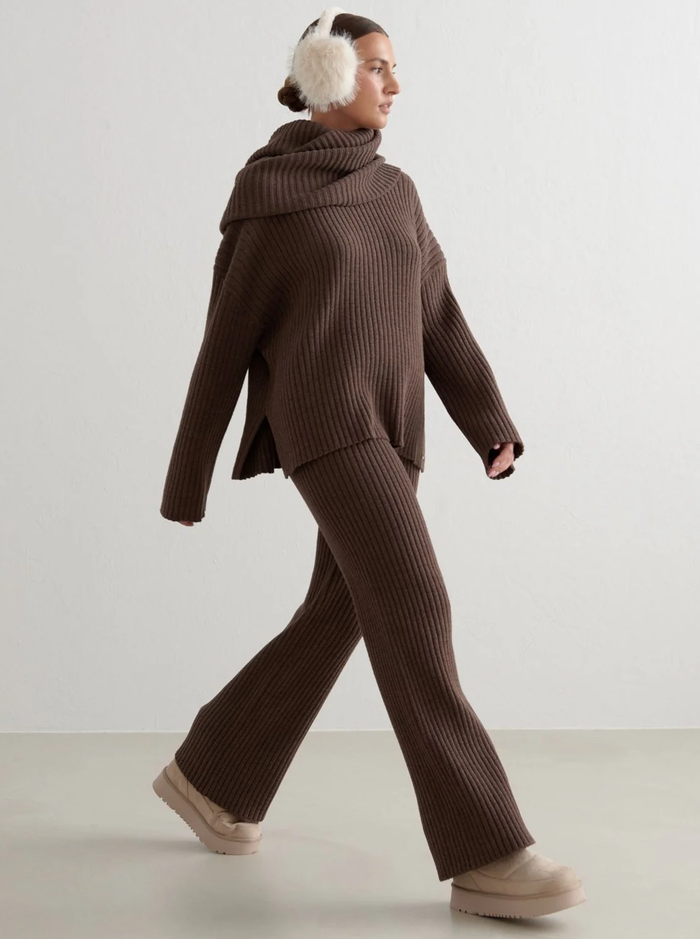 Rib Knit Pants in Macciato