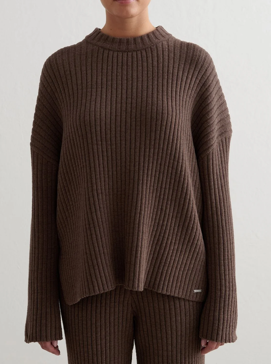 Rib Knit Sweater in Macciato