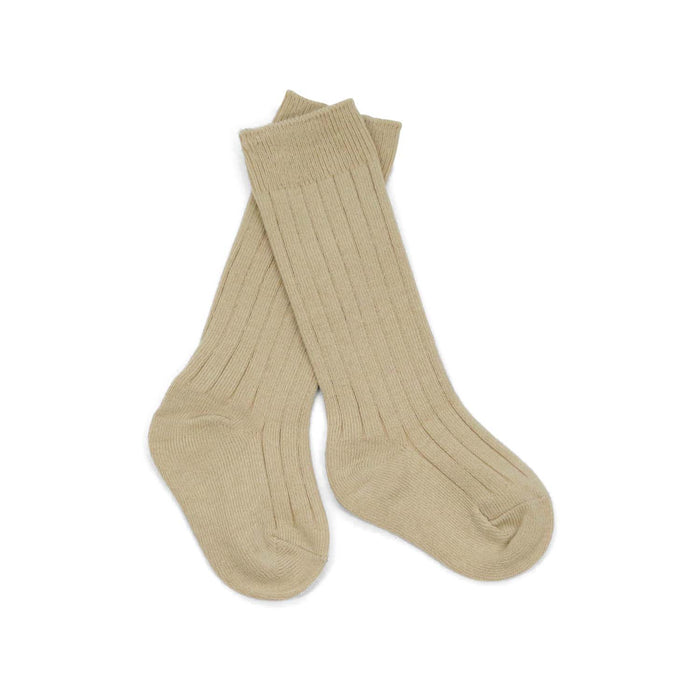 Toddler Girls Latte Ribbed Knee Sock