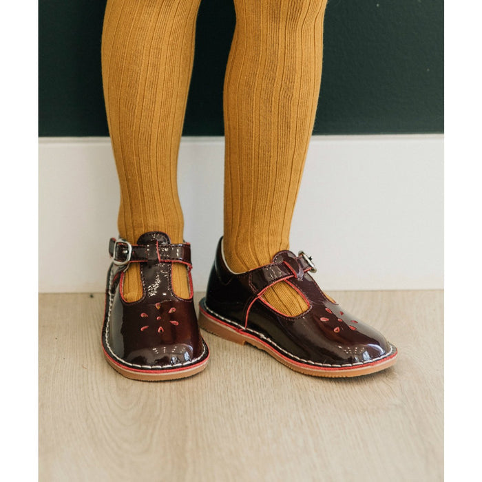 Toddler Girls Ribbed Cotton Knee High Socks (Mustard) - L'Amour Shoes