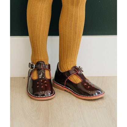 Toddler Girls Ribbed Cotton Knee High Socks (Mustard) - L'Amour Shoes
