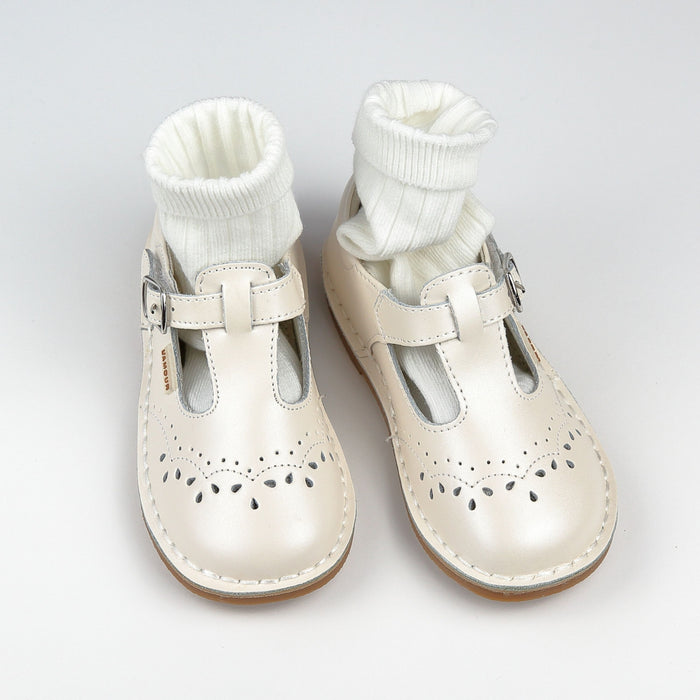 Toddler Girls Ribbed Cotton Knee High Socks (White) - L'Amour Shoes