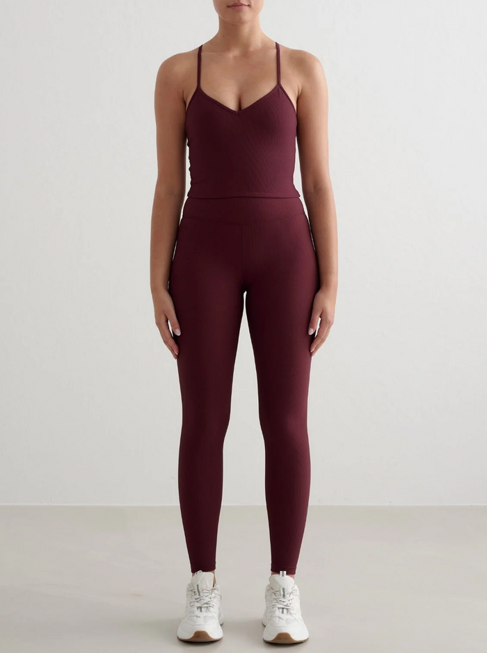 Ribbed Performance Bralette in Cherry