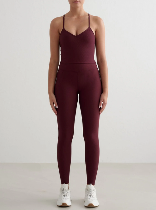 Ribbed Performance Bralette in Cherry