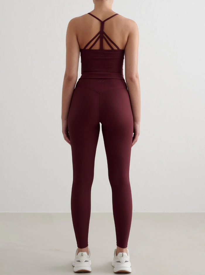 Ribbed Performance Bralette in Cherry