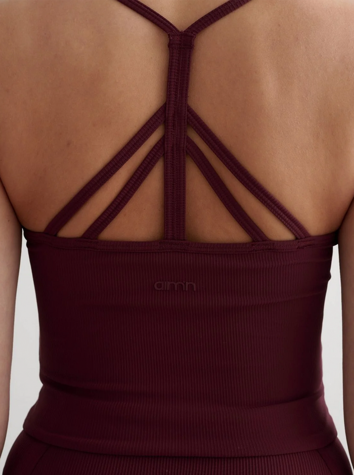 Ribbed Performance Bralette in Cherry