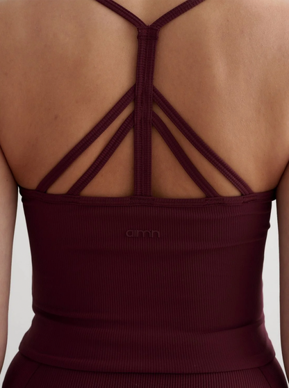 Ribbed Performance Bralette in Cherry