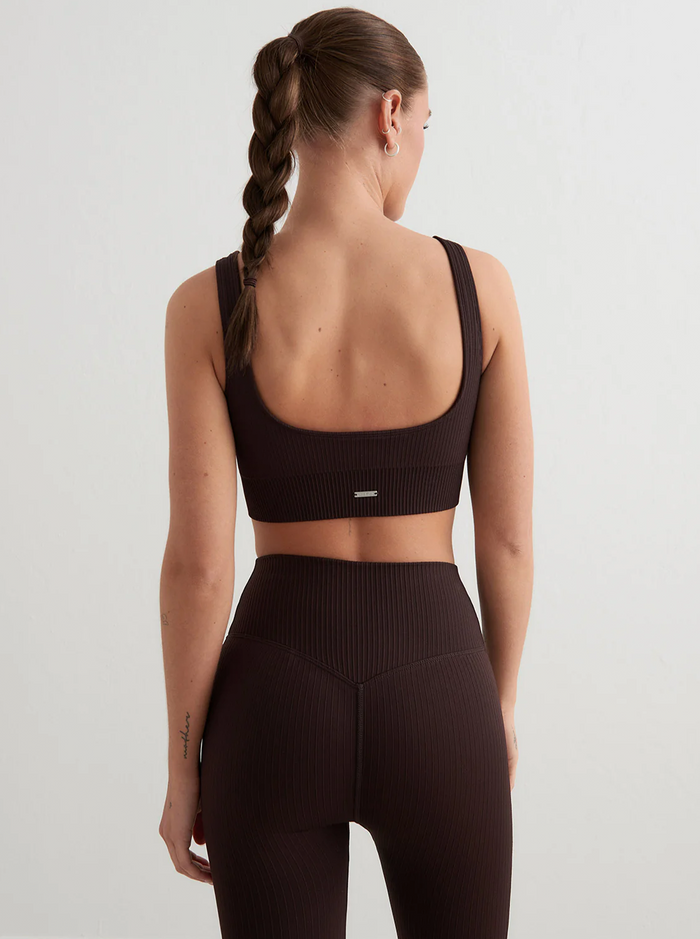 Ribbed Seamless Bra in Cocao