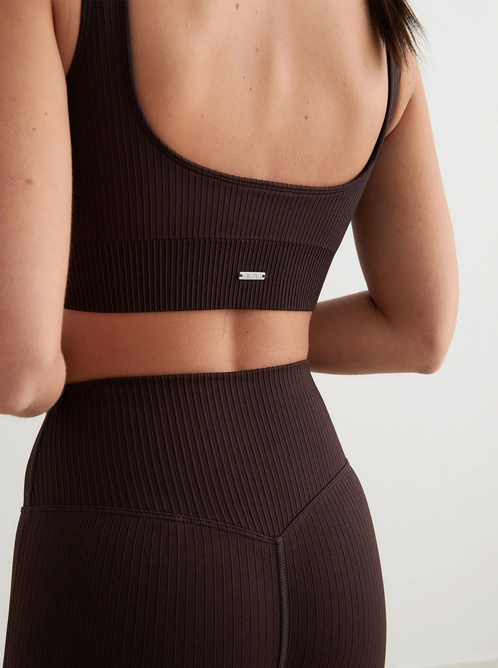 Ribbed Seamless Bra in Cocao