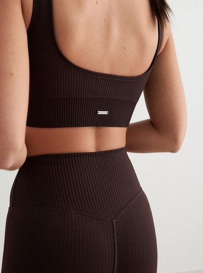 Ribbed Seamless Bra in Cocao