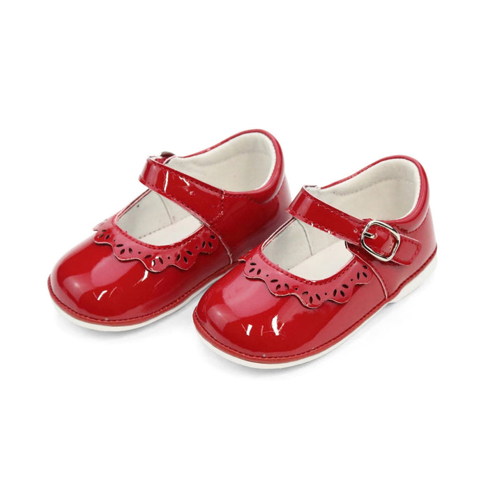 Angel Baby Girls Rosie Appleseed Leather Mary Jane (Baby) - Patent Red - L'Amour Shoes