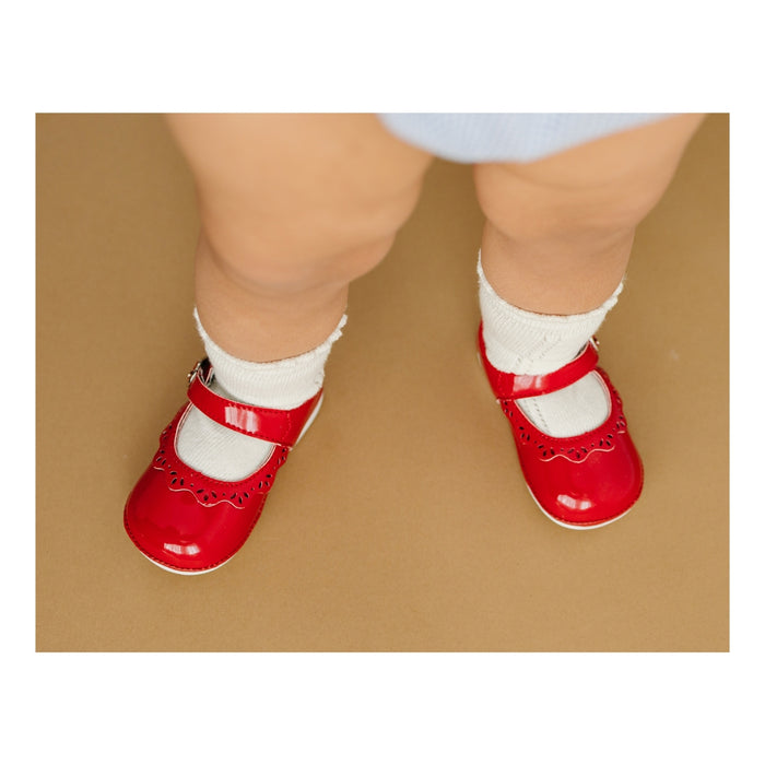 Angel Baby Girls Rosie Appleseed Leather Mary Jane (Baby) - Patent Red - L'Amour Shoes