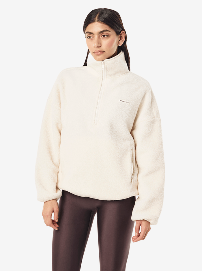 Rotate Quarter Zip in Whisper White