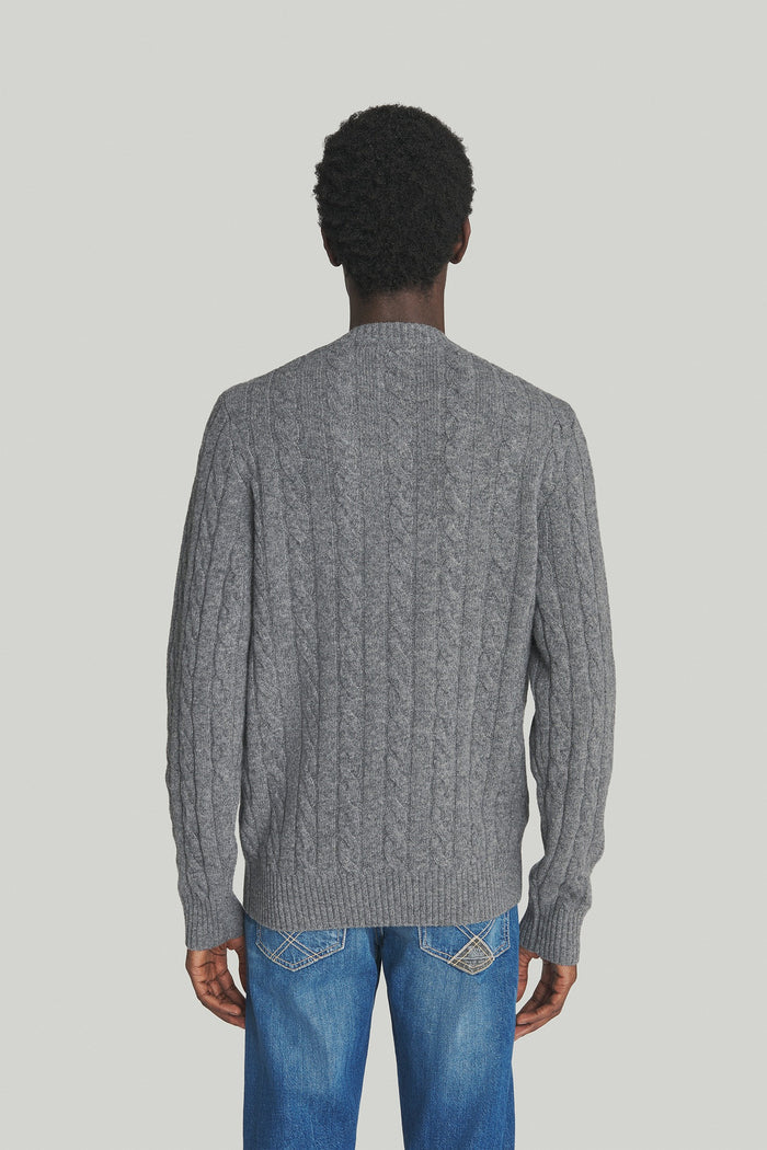 Roy Roger's Cable Crew Neck Wool/cashmere Uomo