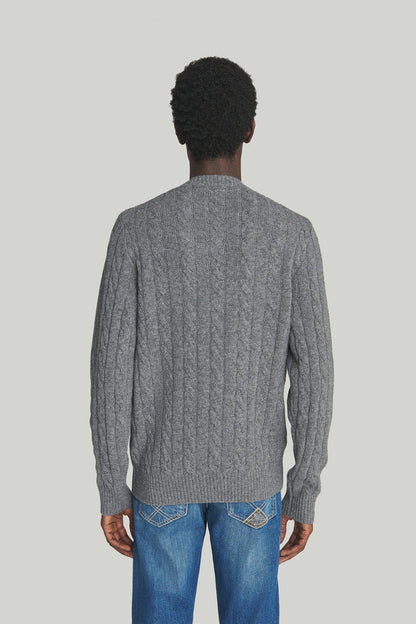 Roy Roger's Cable Crew Neck Wool/cashmere Uomo