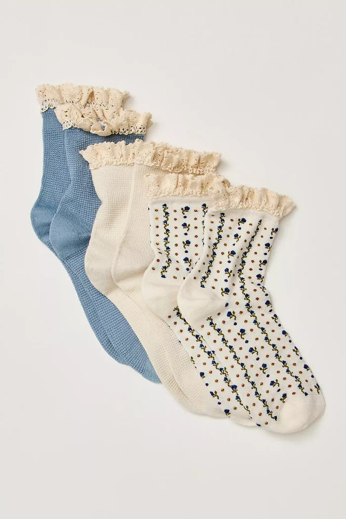 Ruffle Sock Pack - BLUE